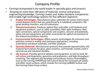 Corning Inc.: A Global Leader in Specialty Glass and Ceramic Technologies