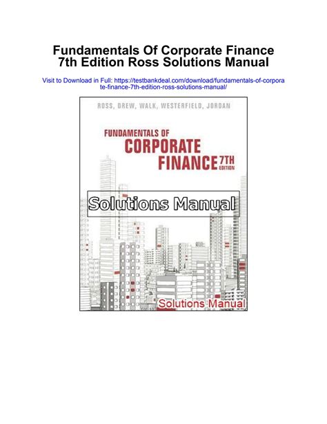 Corporate Finance 7th Edition Answers Ross Kindle Editon