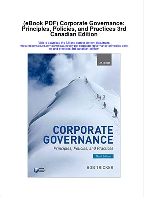 Corporate Governance: Principles, Policies and Practices Ebook PDF