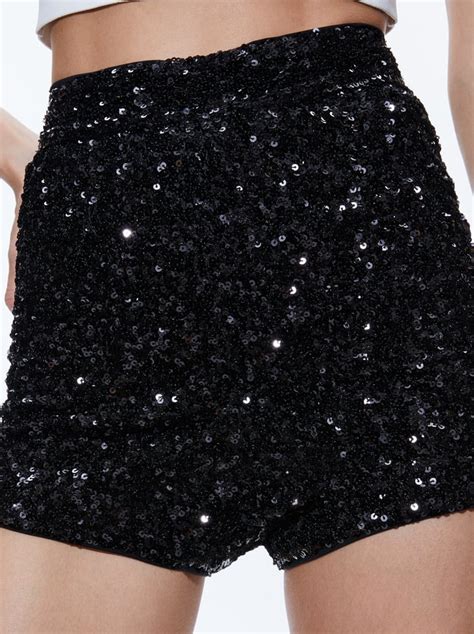 Corset Tee and Sequined Hot Pants: