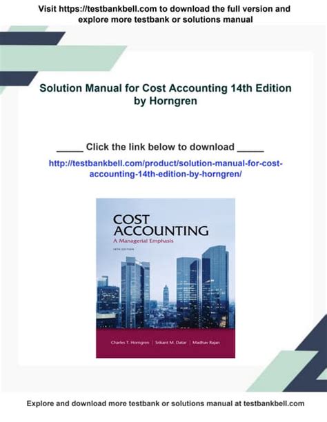 Cost Accounting 14th Edition Solutions Kindle Editon