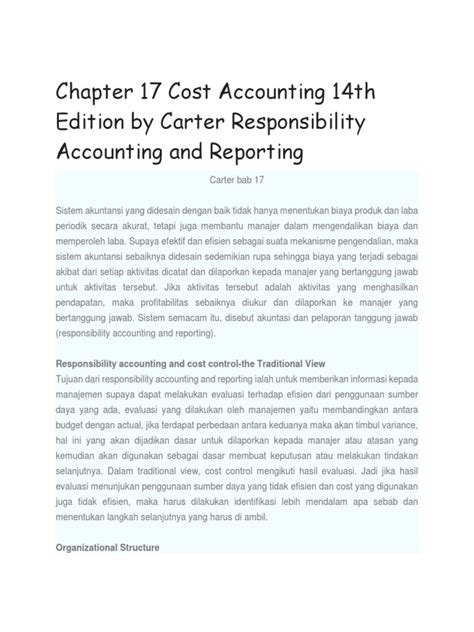 Cost Accounting 14th Edition Solutions Chapter 17 Epub