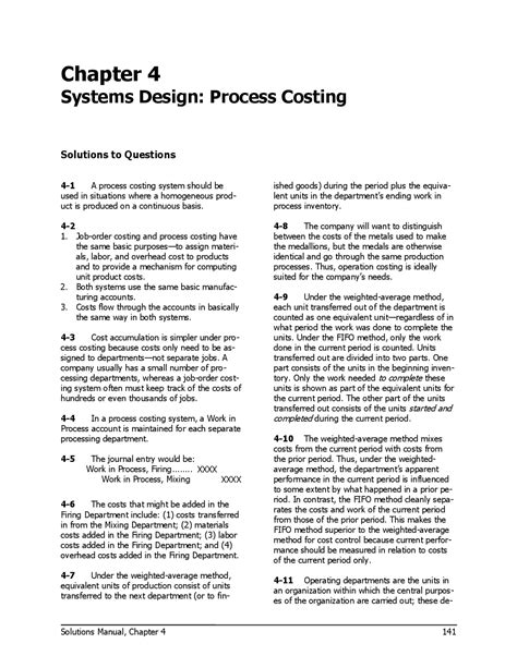 Cost Accounting 14th Edition Solutions Chapter 4 Kindle Editon