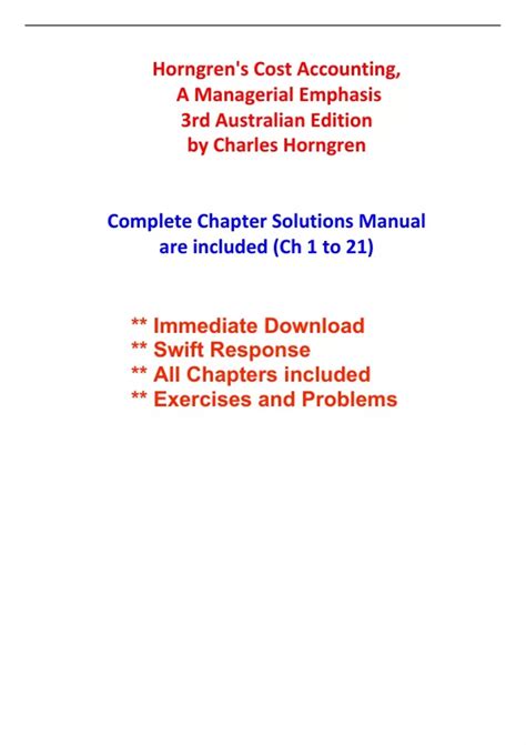 Cost Accounting A Managerial Emphasis Chapter 2 Solutions Doc