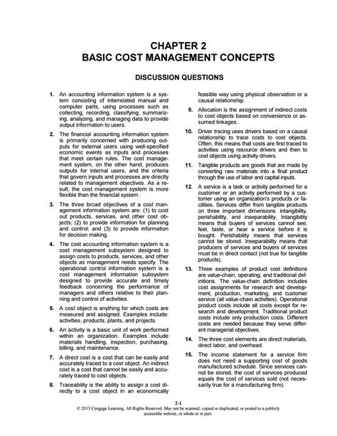 Cost Management Second Edition Solutions PDF
