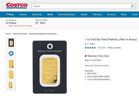 Costco 1 oz Gold Bar Price: A Comprehensive Guide