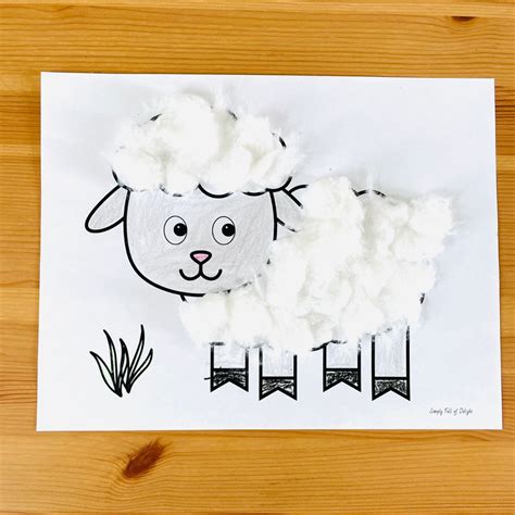 Cotton Ball Sheep Template
