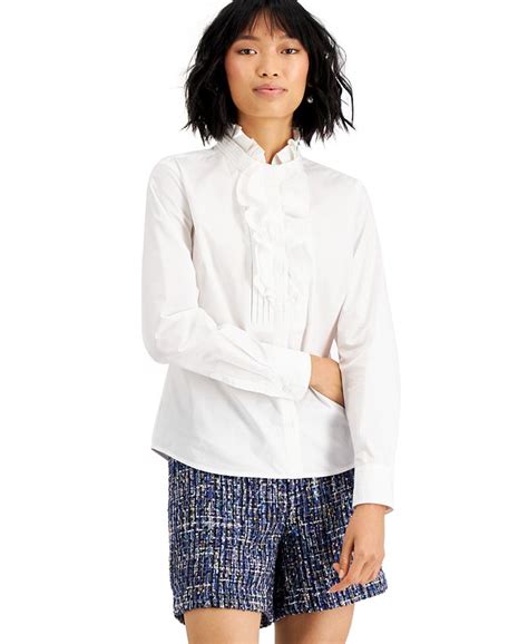 Cotton Ruffled Shirts: