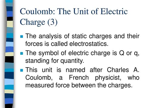 Coulomb: The Unit of Electric Charge