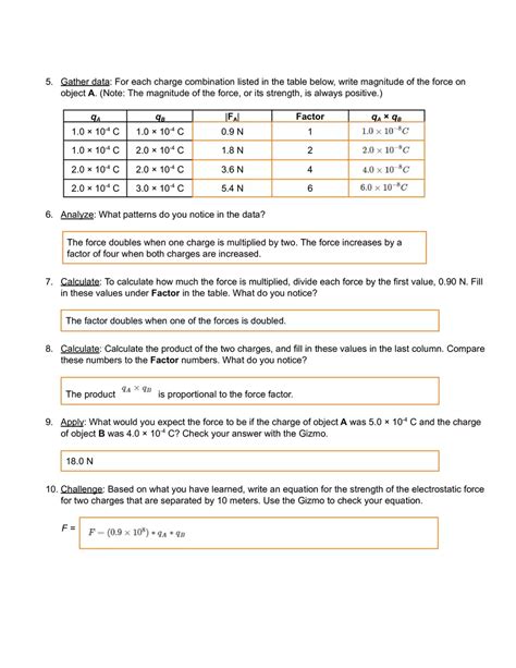 Coulomb Force Static Gizmo Answer Key Reader