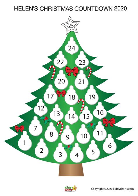 Countdown Christmas Calendar Printable