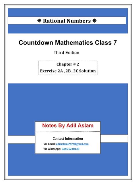 Countdown Maths Class 7 Solutions Online Reader