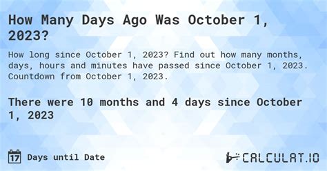 Countdown to October 1, 2023