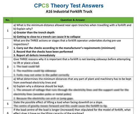 Counterbalance Forklift Theory Test Questions And Answers Reader