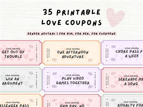 Coupon Book For Boyfriend Template Free