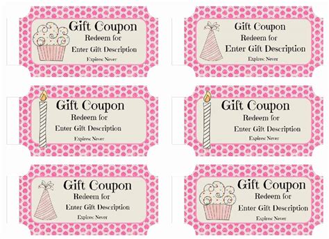 Coupon Template For Birthday Gift