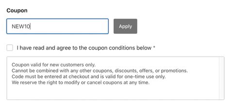 Coupon Terms And Conditions Template