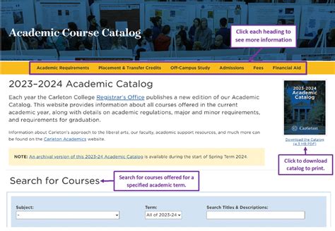 Course Catalog Carleton