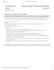 Course Catalog Ohio University