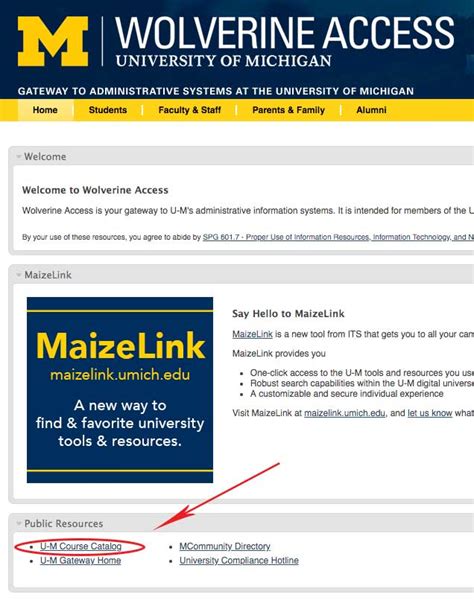 Course Catalog Umich