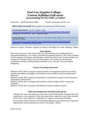 Course Syllabus East Los Angeles College Course Catalog