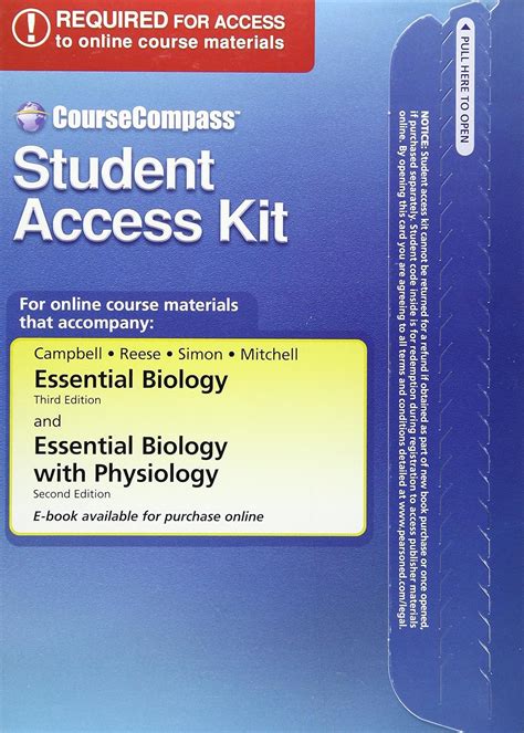 CourseCompass™ Student Access Kit for Biology Concepts and Connections Epub