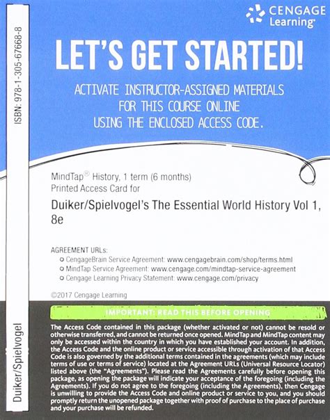 CourseMate with InfoTrac Printed Access Card for Duiker Spielvogel s The Essential World History Volume 2 Since 1500 7th Epub