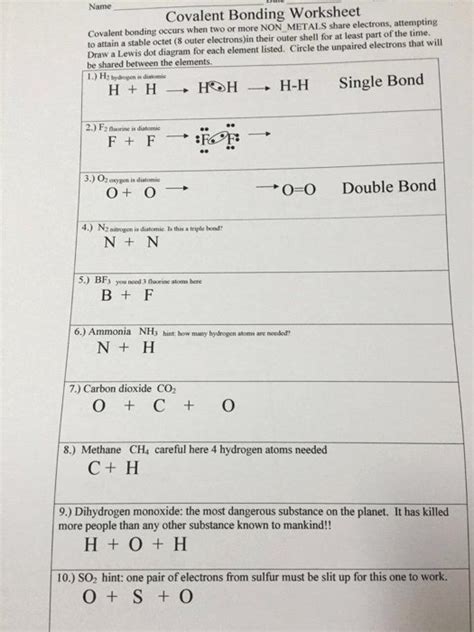 Covalent Bonding Answer Key Kindle Editon