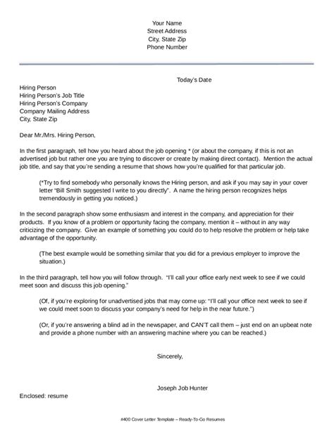 Cover Letter Of Interest Template