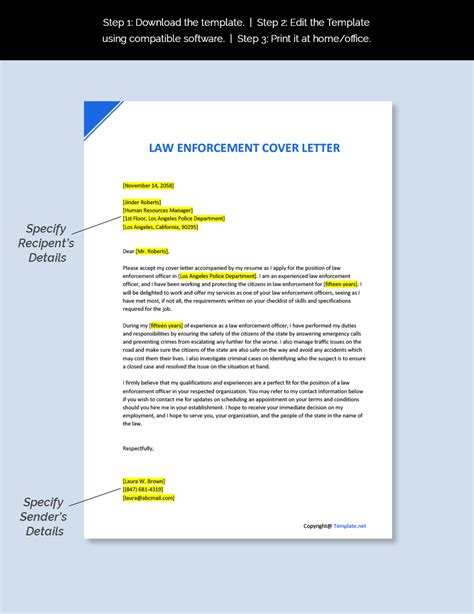 Cover Letter Template For Law Enforcement