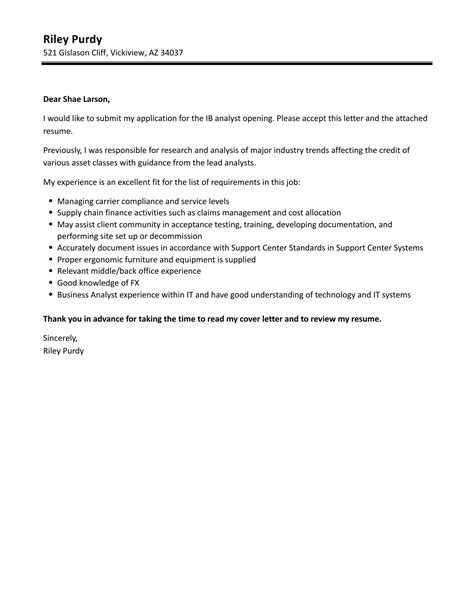 Cover Letter Template Ib
