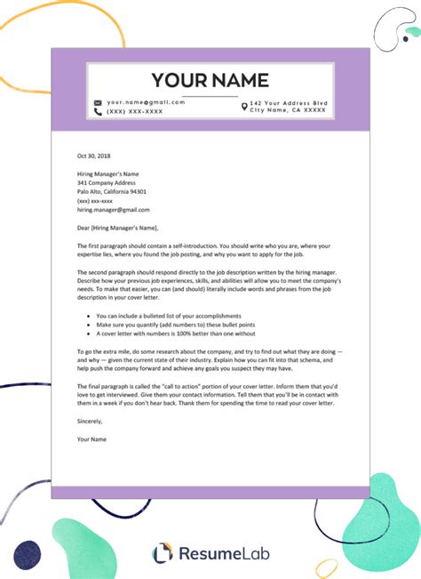 Cover Letter Templates Word