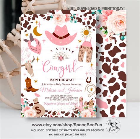 Cowgirl Invitation Template