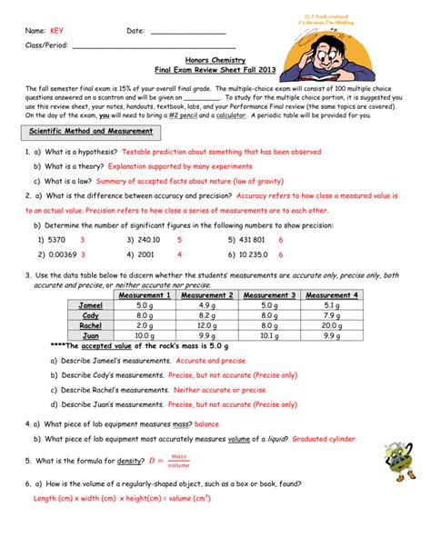 Cp Chemistry Final Exam Review Answers PDF