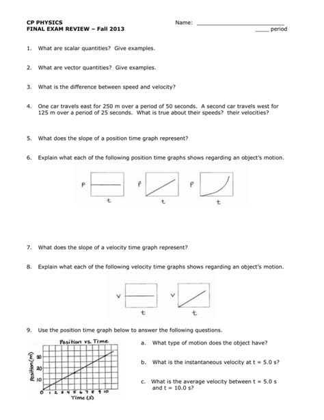 Cp Physics Final Exam Review Packet Answers PDF