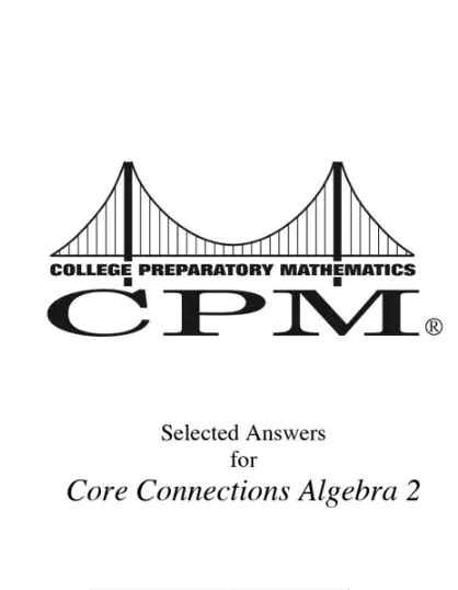 Cpm Algebra Connections Answer Key Volume 2 Kindle Editon