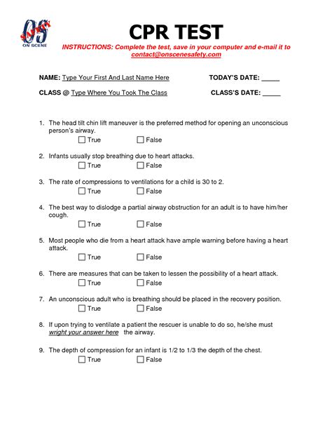 Cpr Exam Questions And Answers Doc