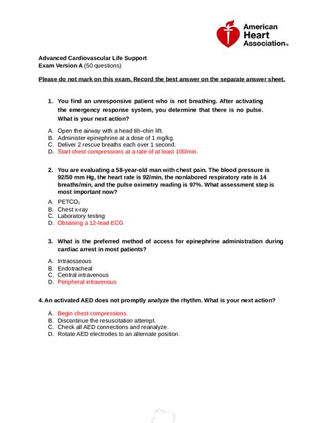 Cpr Test Questions Answers PDF