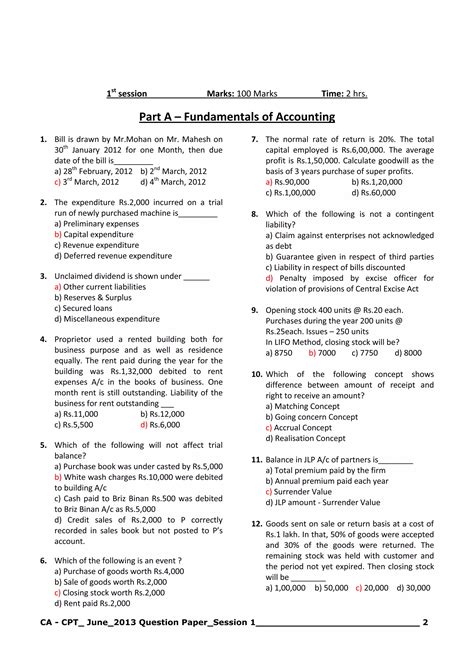 Cpt June 2013 Paper Answer Key Kindle Editon