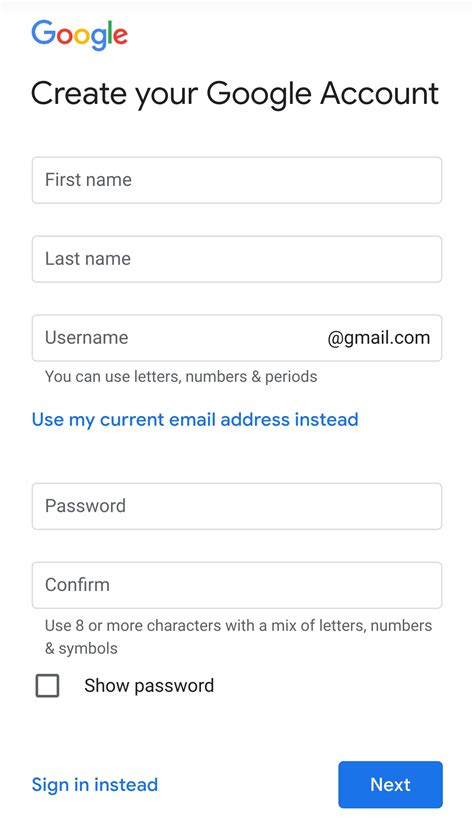 Create an Account