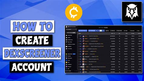 Create an account on Dexscreener: