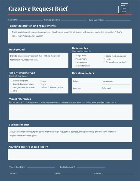 Creative Breif Template