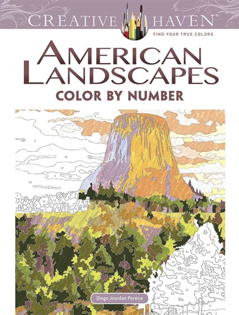 Creative Haven American Landscapes Color by Number Coloring Book Adult Coloring