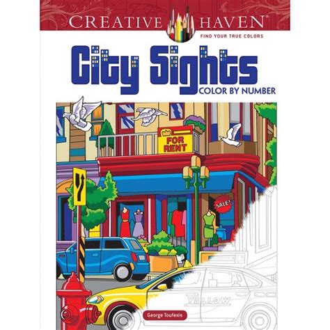 Creative Haven City Sights Color By Number Adult Coloring Reader