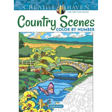 Creative Haven Country Scenes Color by Number Coloring Book Adult Coloring PDF