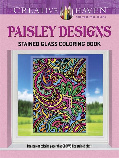 Creative Haven Paisley Designs Stained Glass Coloring Book Adult Coloring PDF