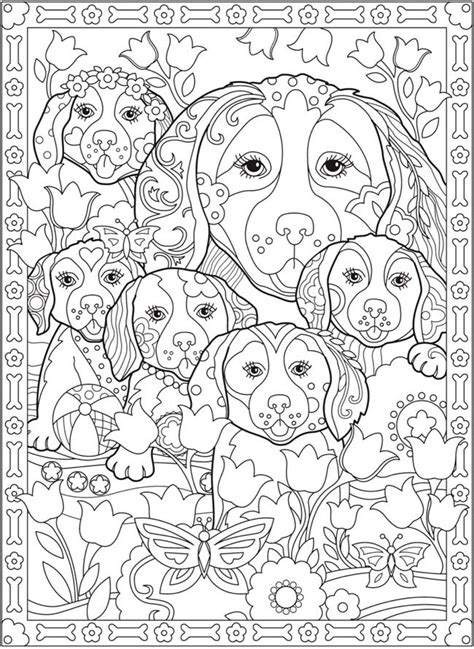 Creative Haven Playful Puppies Coloring Book Adult Coloring Reader