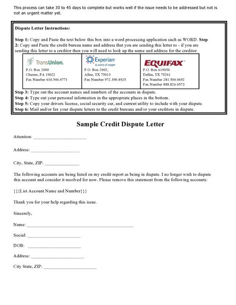 Creditor Dispute Letter Template