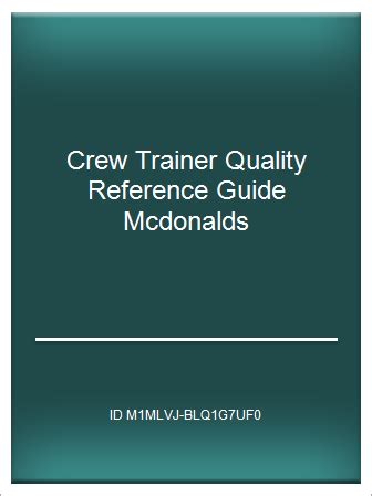 Crew Trainer Quality Reference Guide Mcdonalds Ebook Epub