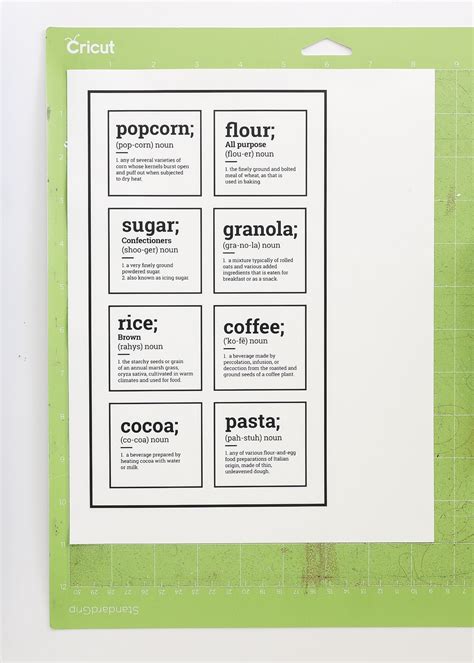 Cricut Label Template